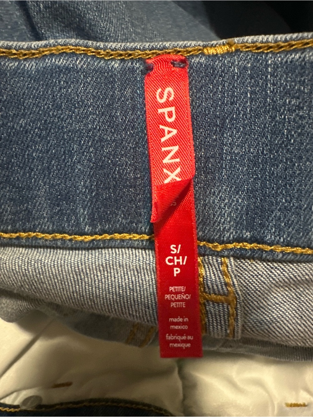 Spanx Seamed-Front Wide-Leg Jeans 20407Q size small petite vintage indigo - Picture 2 of 12